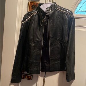 Wilson leather pelle studio studded  Black Leather Jacket $100 S